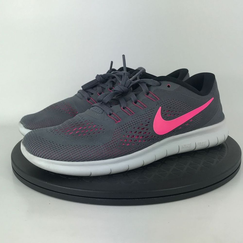 Nike Free RN Gray/Pink Athletic Running Shoes 831509-006 Women's Size 9